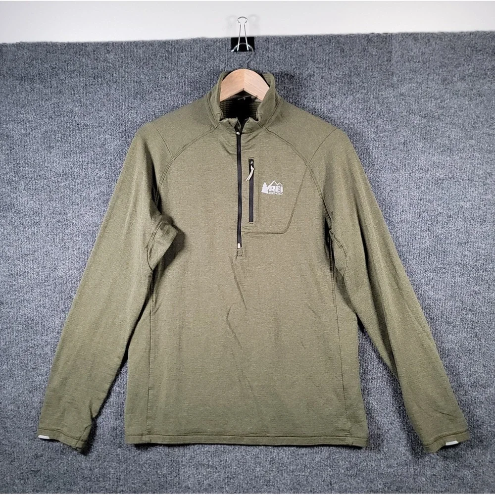 REI Co-op Swiftland Pullover Sweater Medium Polartec 1/4 Zip Grid Fleece Mock